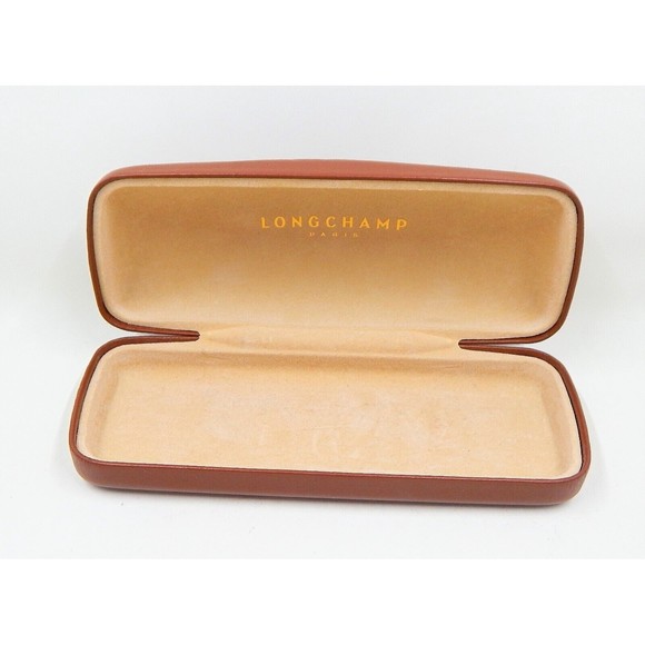 Longchamp Paris Brown Hard Shell Clamshell Sunglasses Eyeglasses Glasses Case - Picture 2 of 10